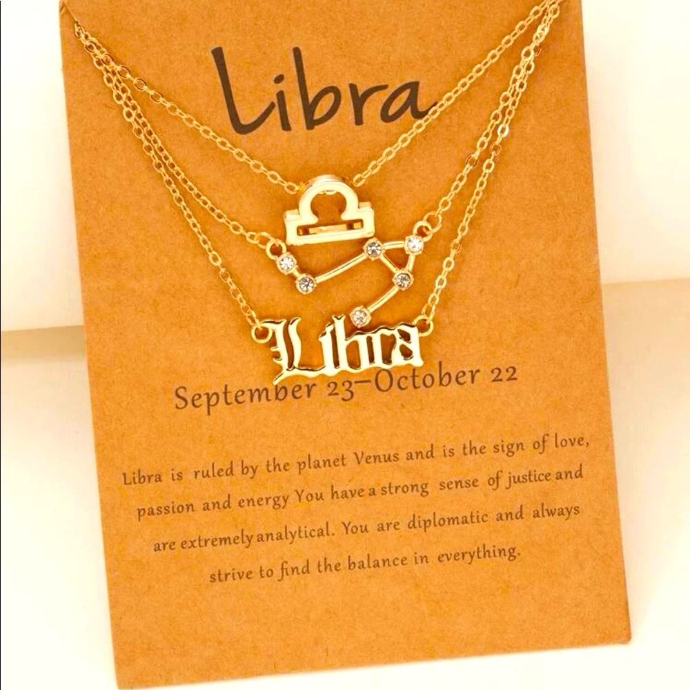 3 pieces necklace zodiac charms - Picture 1 of 3